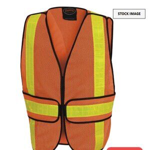 Pioneer Safety Vest, one size Orange Mesh 592AU Bright orange w/ yellow reflect